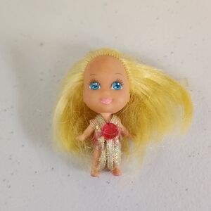 Vintage 1994 Little Kiddles Blonde Doll Pink Jewel
